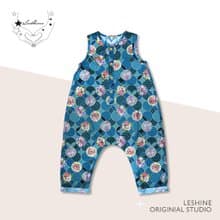 NoShow連身酷-花扇 兒童無袖連身褲 LeShine【手作童裝系列】