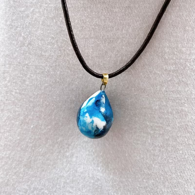 【母親節優惠 擴香項鍊】香水精油項鍊-藍黑水墨|手作陶藝|香氛