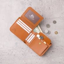 翻蓋證件零錢袋短夾 Coin Wallet / 淺棕色 Tan