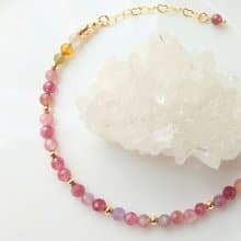 天然 粉紫碧璽 天然糖果碧璽 好人緣 正磁場 能量手鍊 手串 禮物