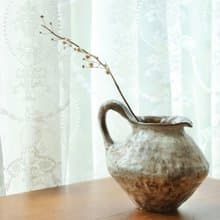 【喬遷禮物】美國進口土手捏陶壺造型花器化妝土白釉原土質感詫寂