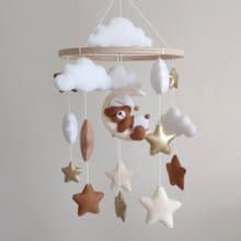 Bear baby mobile neutral gender nursery decor, crib mobile, baby shower gift