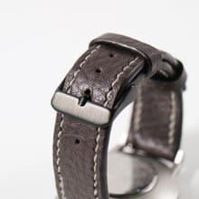 手工頭層鉻鞣皮錶帶 20mm - 荔枝紋深棕