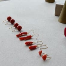 18K 紅珊瑚耳環 日本製造 血赤珊瑚 日本製造 輕珠寶 送禮小物
