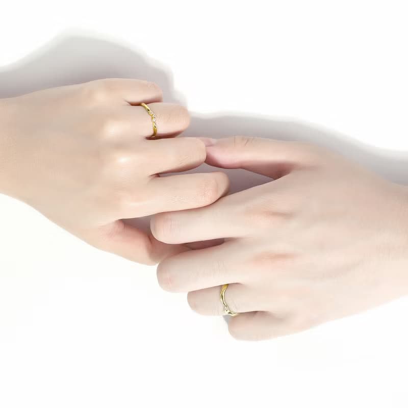 【荆棘】18K實金結婚戒指, 情侶對戒 - MEAS 102AB