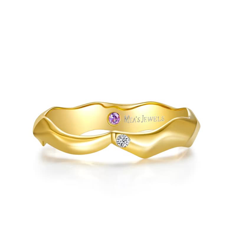 【荆棘】18K實金結婚戒指, 情侶對戒 - MEAS 102AB