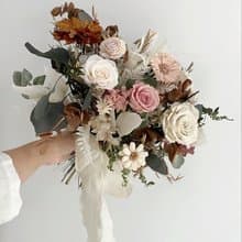 Flora Flower新娘永生花捧花-復古暖橘