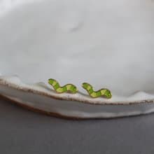 毛毛蟲 樹與泥土的聲音 台灣特有種 caterpillar 耳環 耳夾