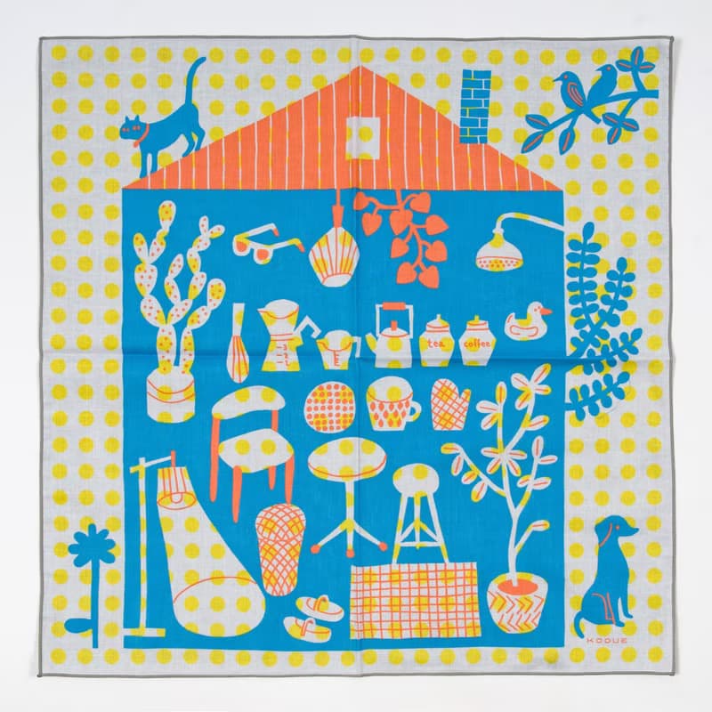 HBK繪風雙層手帕 時尚生活|48X48CM|日常元素|獨特可愛|日本製
