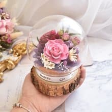 玫瑰康乃馨魔法球 玻璃罩 乾燥花 永生花 送禮 母親節 畢業禮物聖