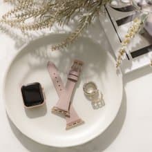 Apple Watch 38/40/41/42mm 莫蘭迪仕女真皮錶帶