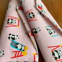 文青風環保筷袋  圓圓愛運動 淺粉 手作餐具袋.交換禮物.