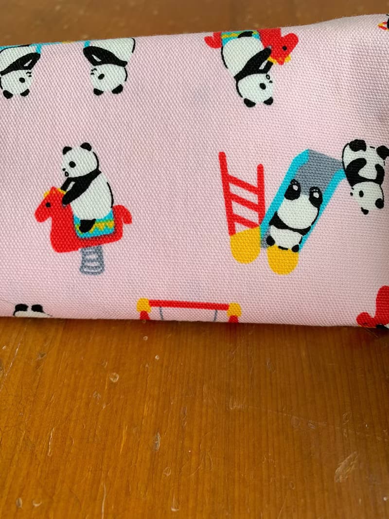 文青風環保筷袋  圓圓愛運動 淺粉 手作餐具袋.交換禮物.