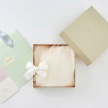 【禮盒組】嬰兒有機棉兩用浴袍/包巾 (貝殼刺繡/日本製)