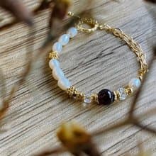 白雪公主-紅石榴石 白水晶 珍珠