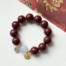 【2025迎蛇年】硃砂|蛋白石|14K鍍金手鏈 平安福樂 新年禮物