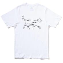 Cat Petting 男女短袖T恤白色 貓咪撫摸注意事項文青禮物毛小孩