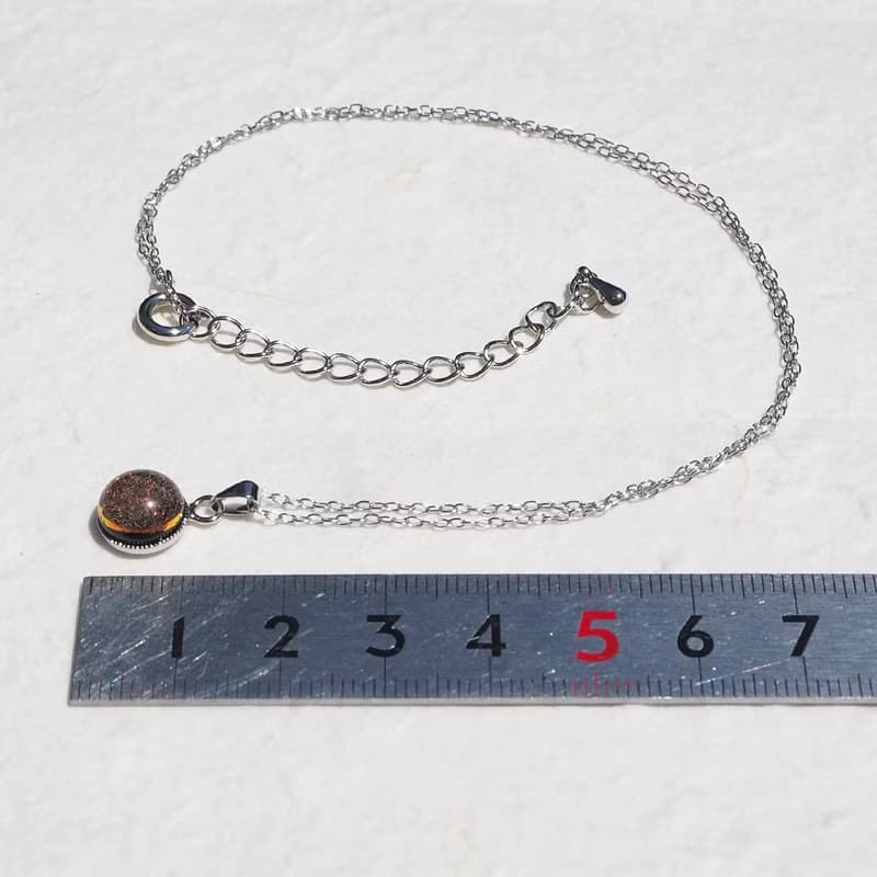 冬の大三角ガラス(ベテルギウス)チェーンネックレス【大きさ選べます】 【綿紐、シルバー925選べます】【受注制作】