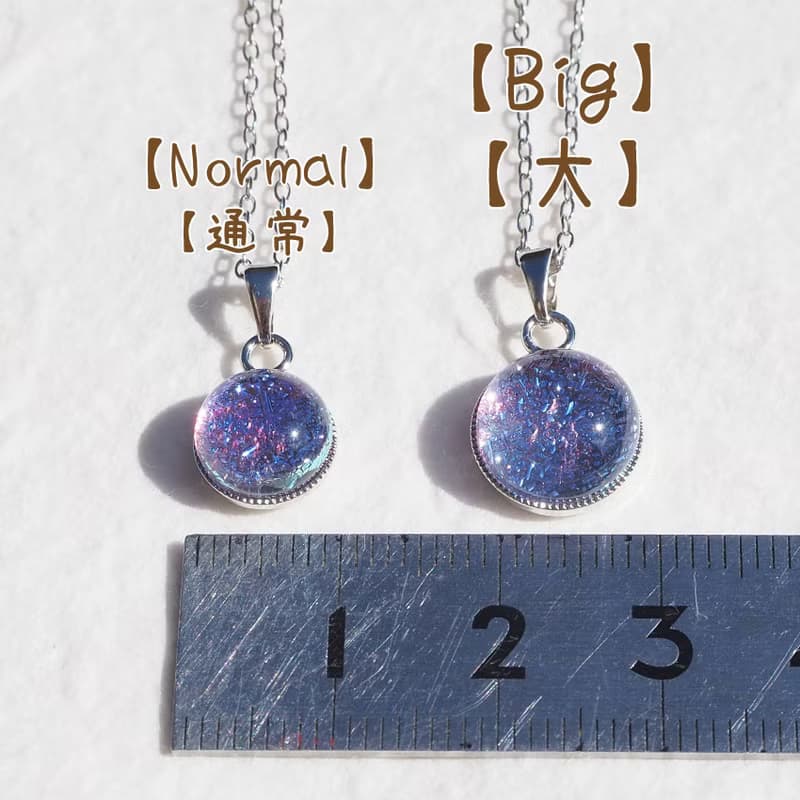 冬の大三角ガラス(ベテルギウス)チェーンネックレス【大きさ選べます】 【綿紐、シルバー925選べます】【受注制作】