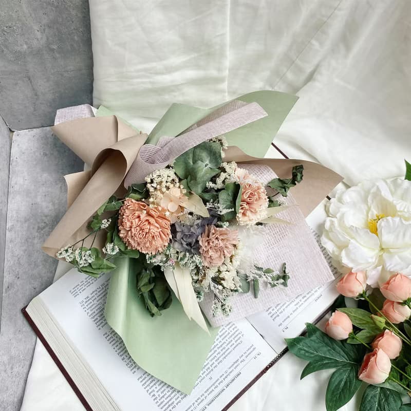 【康乃馨永生花束】我的好友媽媽—開放前進型|永生花束|乾燥花束