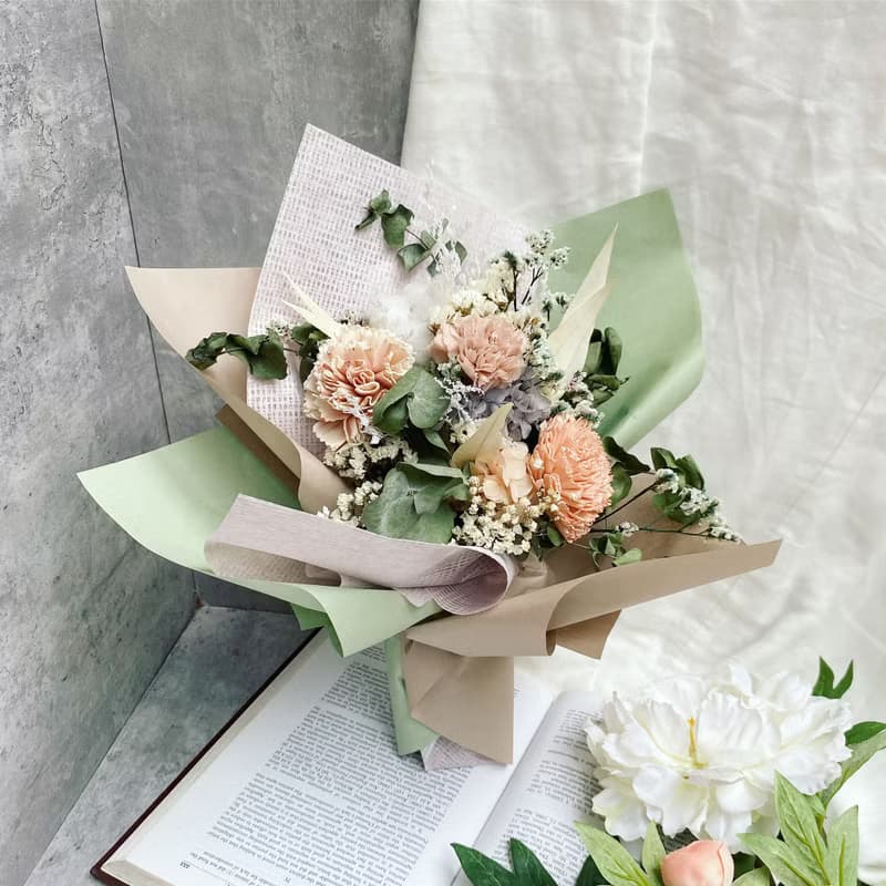 【康乃馨永生花束】我的好友媽媽—開放前進型|永生花束|乾燥花束