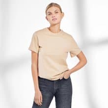 北歐極簡 - 100%有機棉經典圓領T恤 / 素Tee / T-shirt 女(奶茶)