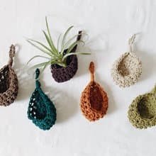 編織迷你植物吊籃全套六色組合 (適合空氣鳳梨 迷你盆栽)