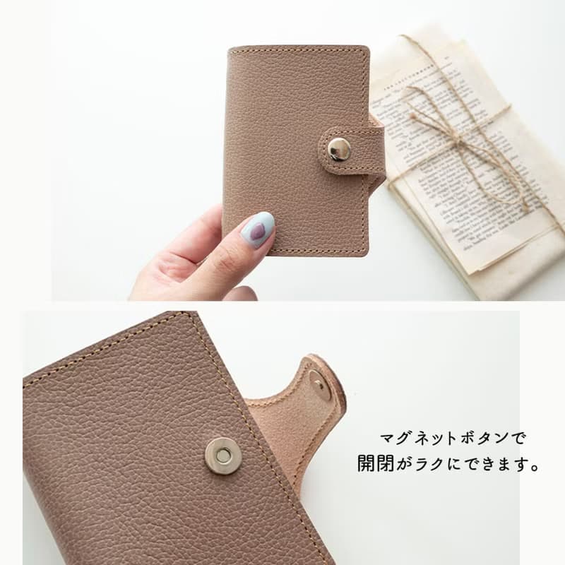 手帳型 カードケース 【 シュリンク 】 姫路レザー 本革 カード入れ 収納 母の日 HS42K