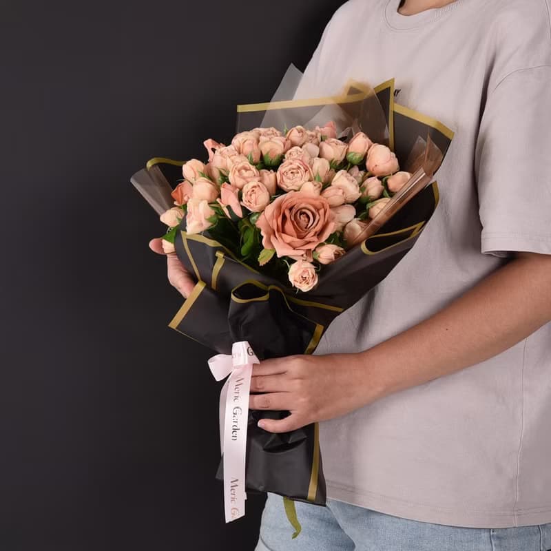 Meric Garden  仿真暮粉頌歌 Rosé Nocturne花束