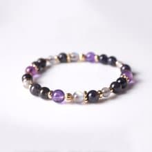 凝月 // 堇青石拉長石紫水晶 手鍊 // 療癒 淨空 放鬆