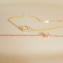 【蜜糖水果塔】18K金 單鑽手鍊 鑽石手鍊 白金/金/玫瑰金