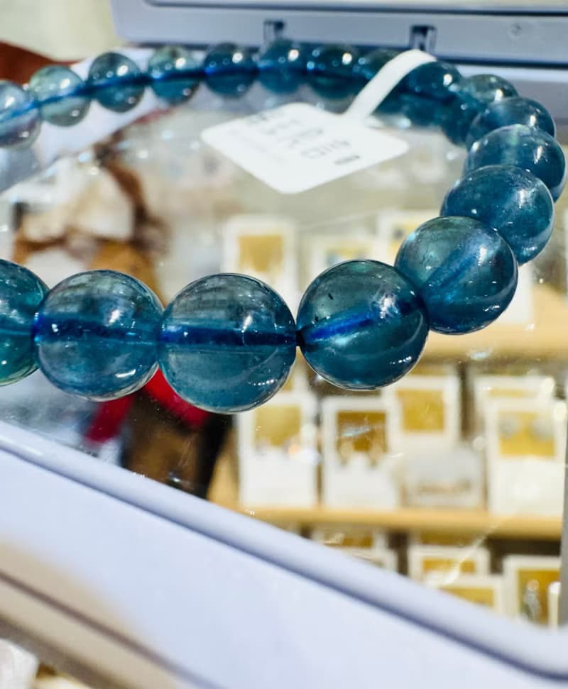 精品濃色海藍海藍寶水晶8mm17g平衡情緒減緩壓力提高溝通