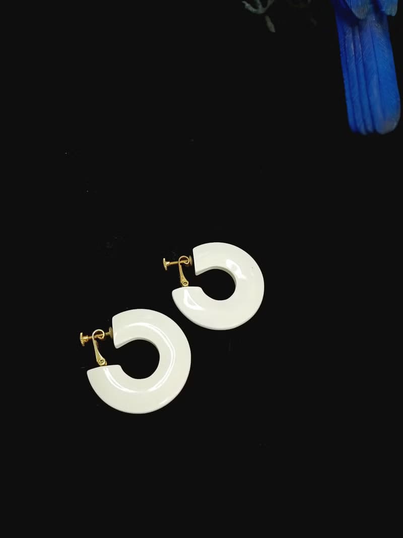 vintage jewelry  NAPIER 古董賽珞珞 環形夾式耳環