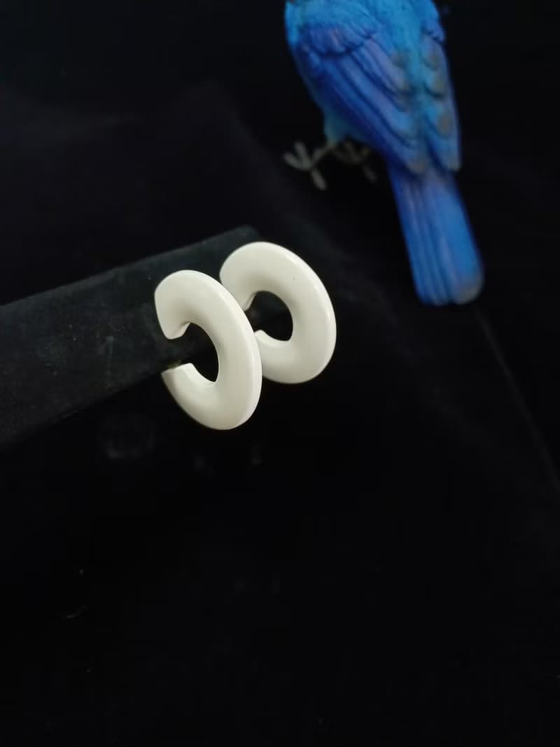 vintage jewelry  NAPIER 古董賽珞珞 環形夾式耳環