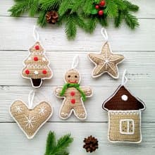Christmas decorations Gingerbread set of 5 gift ideas, Christmas tree ornaments