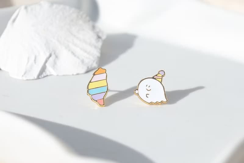 可愛鬼島 Ghost Halloween 夾式耳環 低敏鋼針 生日禮物 紙盒包裝