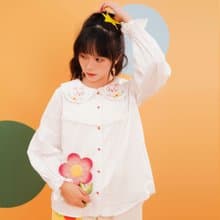 小兔子嗡嗡襯衣復古昭和可愛舒服透氣純棉天絲精美刺