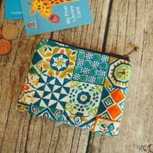 英國製作 彩色青瓷花 咭片零錢包 小物包