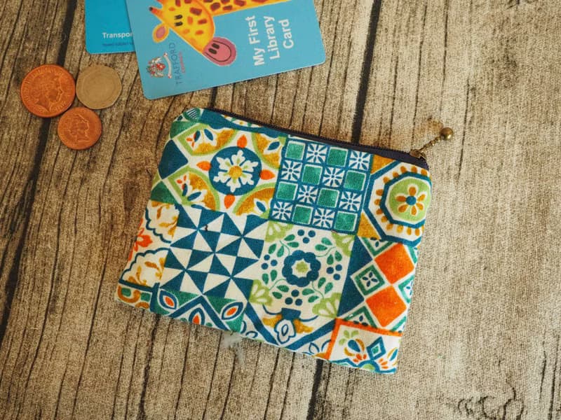 英國製作 彩色青瓷花 咭片零錢包 小物包