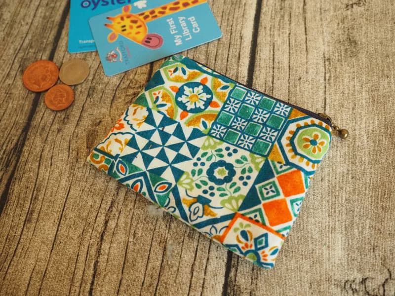 英國製作 彩色青瓷花 咭片零錢包 小物包