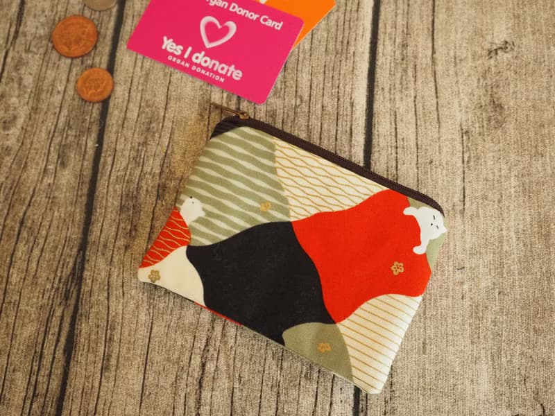 英國製作 彩色青瓷花 咭片零錢包 小物包