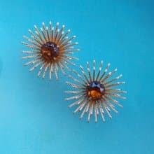 Vintage Jewelry 西洋古董飾品 SARAH COV Golden Mum 夾式耳環