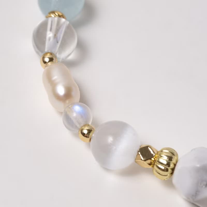 【北歐風】斯德哥爾摩的白夜 | 白松石/海藍寶/藍月光 | 能量水晶