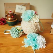 聖誕禮物 限量版 手作嬰兒女童彈性髮帶髮夾髮夾頭飾三件裝