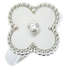 【日本直送】ヴァンクリーフ&アーペル Van Cleef & Arpels ヴィンテージアルハンブラ 6号 指輪 K18WG クローバー レディース【中古】