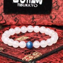 原礦白瑪瑙手珠 8mm 藍晶石隔珠 父親節禮物 白玉髓手鍊 設計