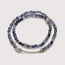 堇青石925純銀雙圈手鍊