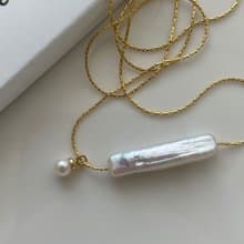 Baguette baroque pearl necklace 法棍巴洛克珍珠小铃铛项链