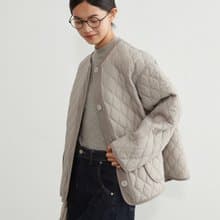 迷你蘑菇圖樣 雙面鋪棉圓領長袖外套