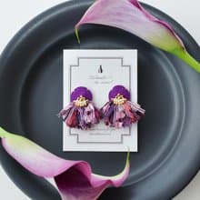 イヤリング/String tassel earrings /Purple
